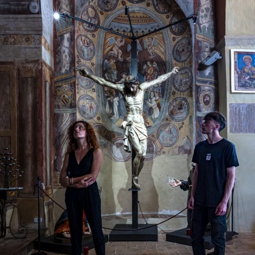 scultura lignea chiesa santa maria delle grazie sant anatolia di narco